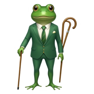 frog in a luxurious green suit, looking rich and confident sticker