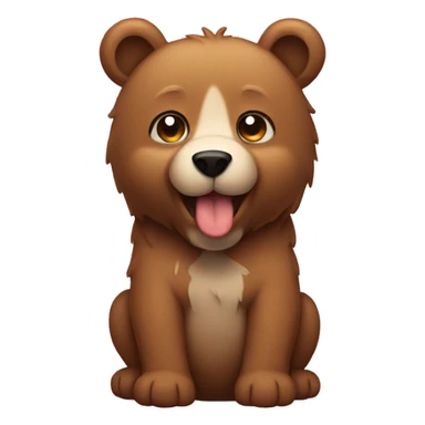 Bear with a dog sticker