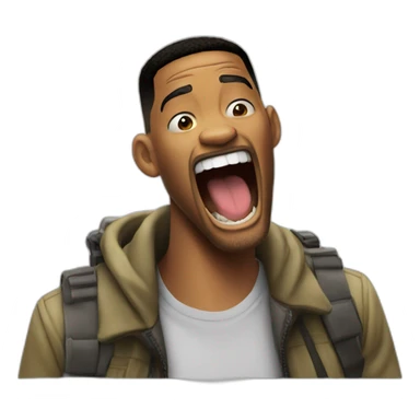 Will smith happy with open mouth sticker