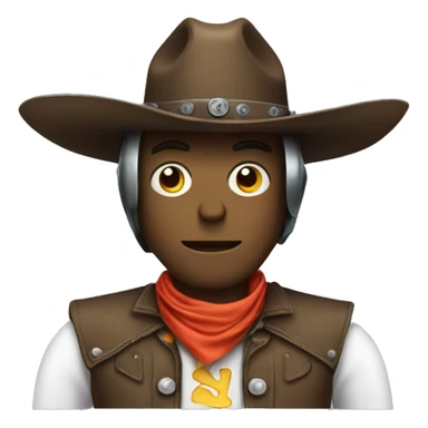 A robot dressed as a cowboy sticker