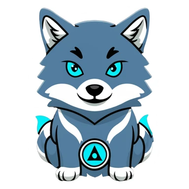 Spiritual wolf with glowing third eye sticker