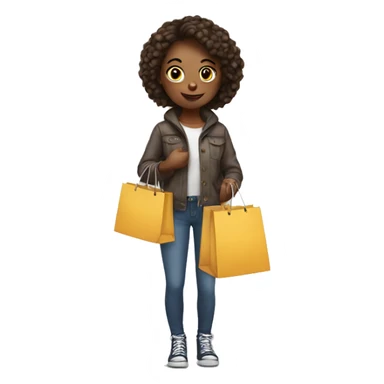 girl with shopping bag sticker