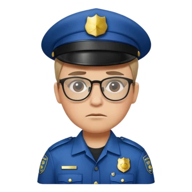 FROWN EXPRESSION WITH GLASSES POLICE sticker