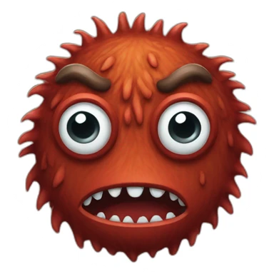 Red brown monster sticker
