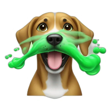 dog with green smoke out of mouth bad breath sticker