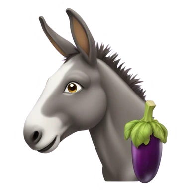 Donkey eating eggplant sticker