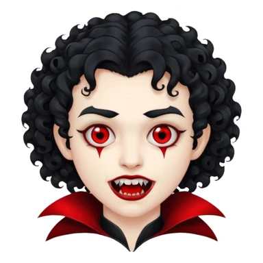 curly hair a picture of me as a vampire sticker