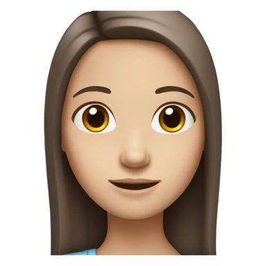 White-skinned girl with long, straight and brown hair sticker
