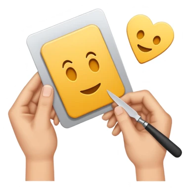 hands cutting out intracate shapes from card sticker