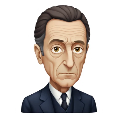 headshot of Maurice Merleau-Ponty, French philosopher, serious expression, no glasses sticker