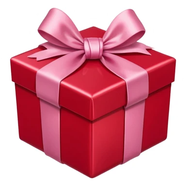 red gift box with pink bow sticker