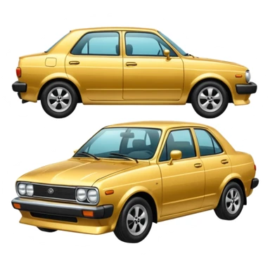 Golden Corolla car emoji sticker