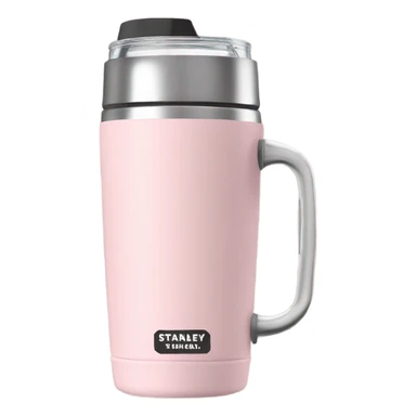 Light pink 40oz Stanley tumbler with handle sticker
