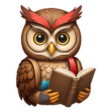 reading owl sticker