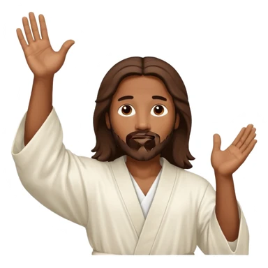 African American Jesus Christ with hands in the air sticker