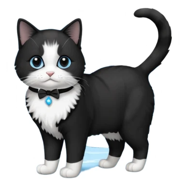 Tuxedo cat on a glacier in Alaska sticker
