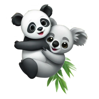 Panda and koala en the tree  sticker