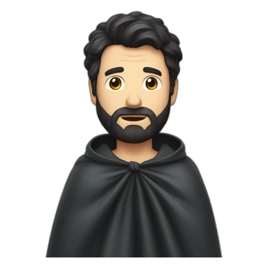 dark hair bearded man throwing his cape over his shoulder in shame sticker