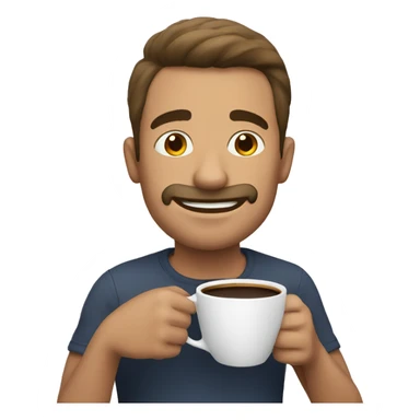 a guy drinking coffee sticker