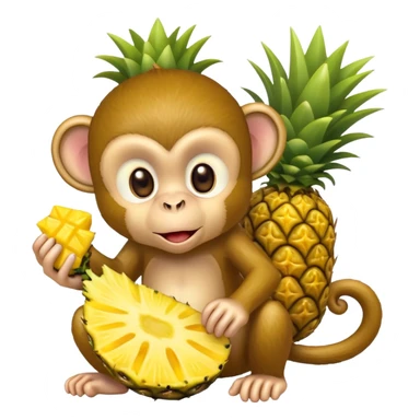 Monkey eating pineapple  sticker