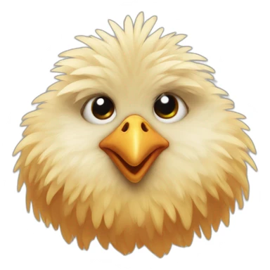fluffy heart-eyes chicken sticker