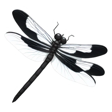 black and white dragonfly sticker