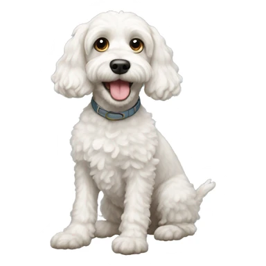 White cockapoo dog sticker