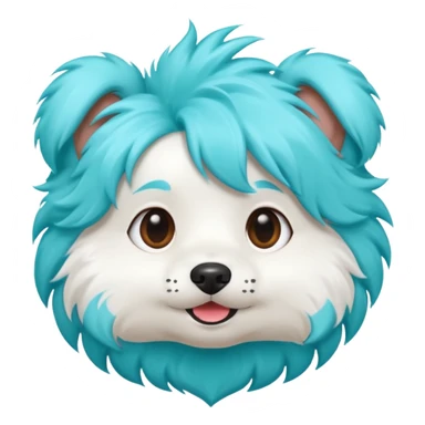 dog with turquoise hair sticker