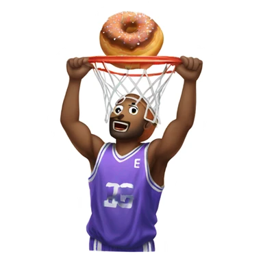Dunking a donut basketball sticker