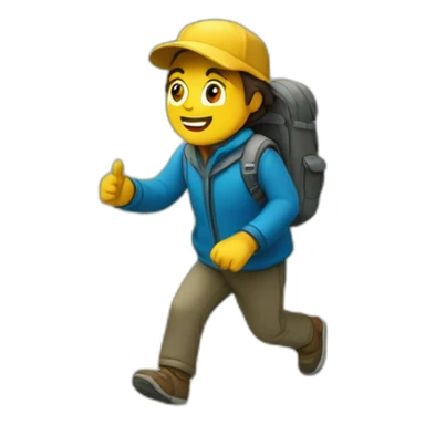 viendo y caminando en la montaña sticker