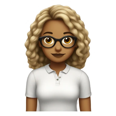 Girl with black glasses Puerto Rican and urly hair sticker