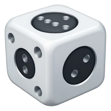 create an image of a die with no numbers, just plain white sides sticker