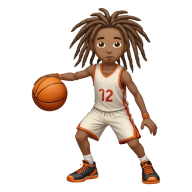 Person with dribbling ball with dreads  sticker