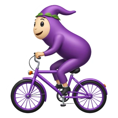 Eggplant on a bike sticker
