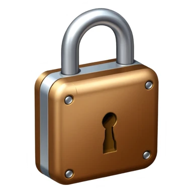 Lock with a brown with a heard white sticker