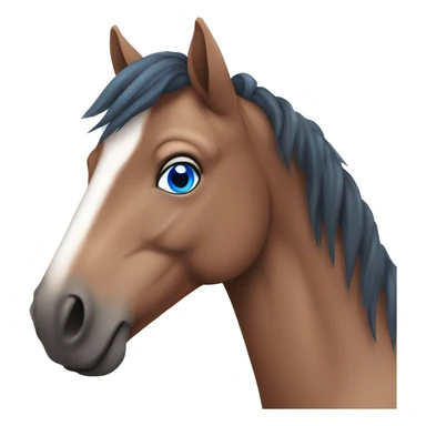 brown horse with blue eyes and pink nose sticker