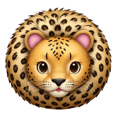 leopard print fur ball sticker