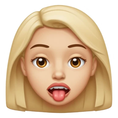 Rolling eye bites lip sticker