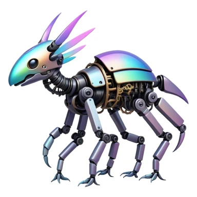 Mechanical complex iridescent aesthetic-scenery-Fakémon-creature sticker