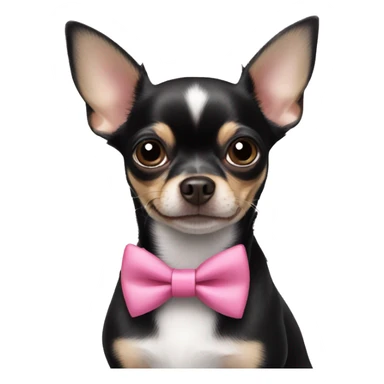 black chihuahua with pink bowtie sticker