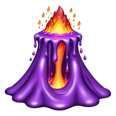 A volcano errupting only with a pure purple liquid. no fire sticker
