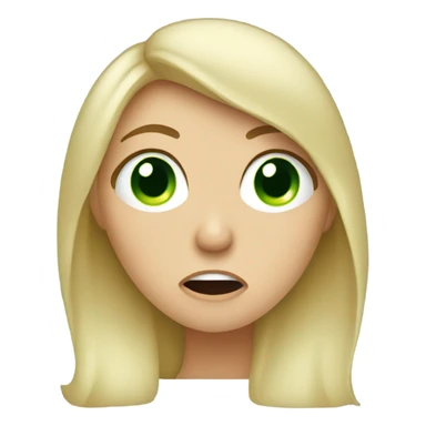 Blond woman with green eyes sneezing  sticker