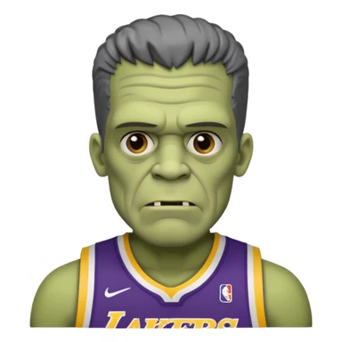 Frankenstein with a lakers uniform sticker