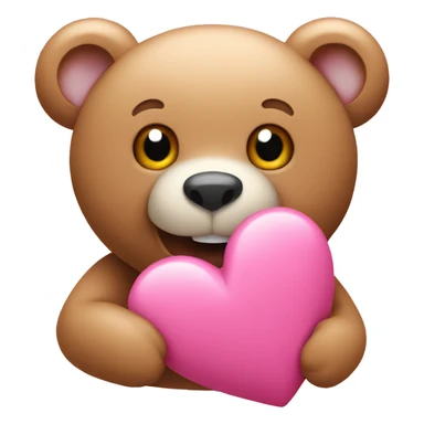 Pink heart with bear  sticker