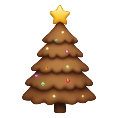 Cute warm brown Christmas tree sticker