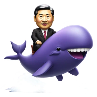 xi jinping riding purple whale sticker