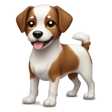 Mini dog wiht und braun  sticker