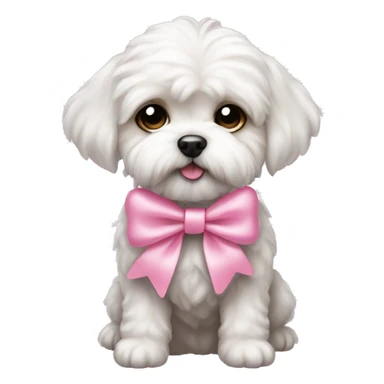 Schichon puppy pink bow sticker