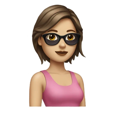 white girl with brunette hair wearing sunglasses  sticker