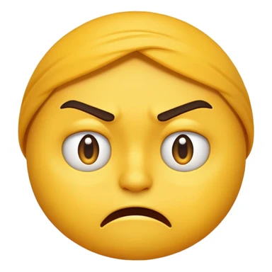 A yellow emoji that’s Annoyed at affection  sticker
